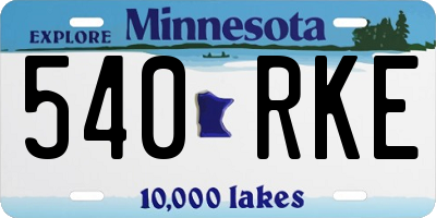 MN license plate 540RKE