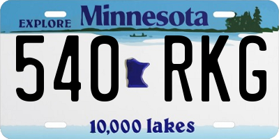 MN license plate 540RKG