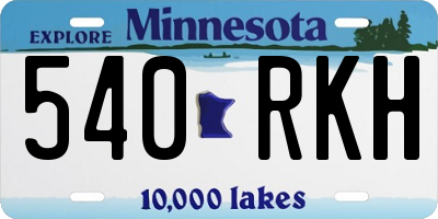 MN license plate 540RKH