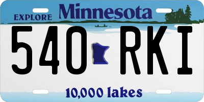 MN license plate 540RKI