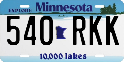 MN license plate 540RKK