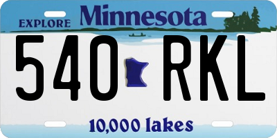 MN license plate 540RKL