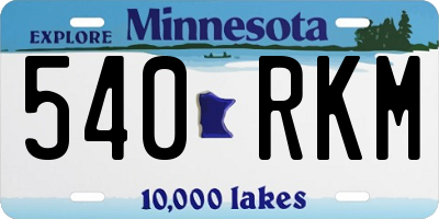 MN license plate 540RKM