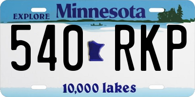 MN license plate 540RKP