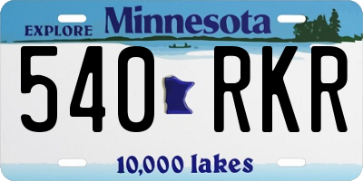 MN license plate 540RKR
