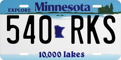 MN license plate 540RKS