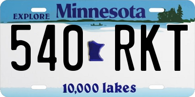 MN license plate 540RKT