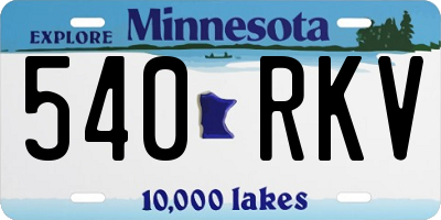 MN license plate 540RKV
