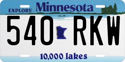 MN license plate 540RKW