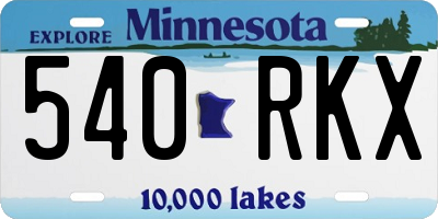 MN license plate 540RKX