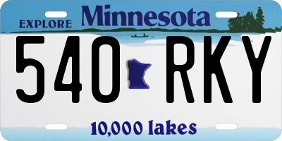 MN license plate 540RKY