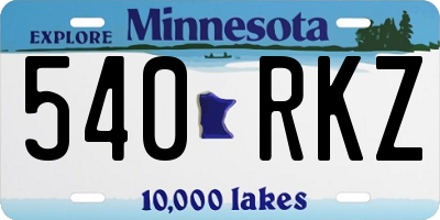 MN license plate 540RKZ