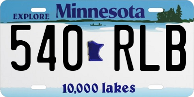 MN license plate 540RLB