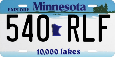 MN license plate 540RLF
