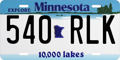 MN license plate 540RLK