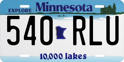 MN license plate 540RLU