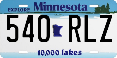 MN license plate 540RLZ