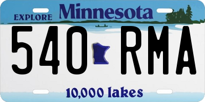 MN license plate 540RMA