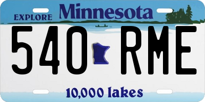 MN license plate 540RME