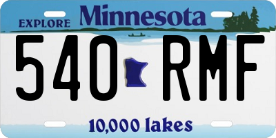 MN license plate 540RMF