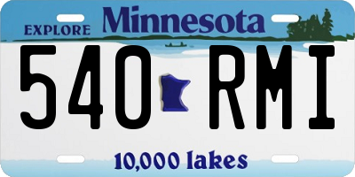 MN license plate 540RMI