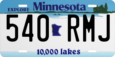 MN license plate 540RMJ
