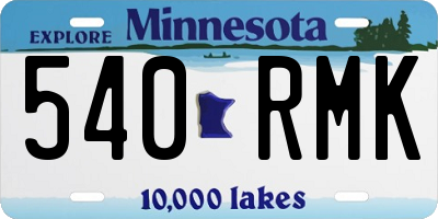 MN license plate 540RMK