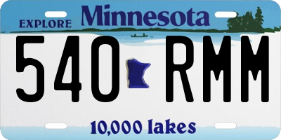 MN license plate 540RMM