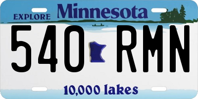 MN license plate 540RMN