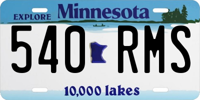 MN license plate 540RMS