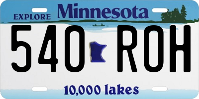 MN license plate 540ROH