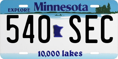 MN license plate 540SEC
