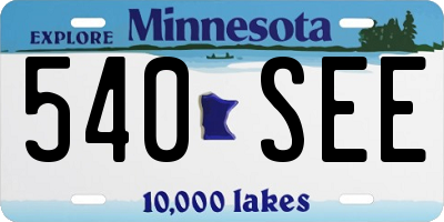 MN license plate 540SEE