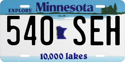 MN license plate 540SEH