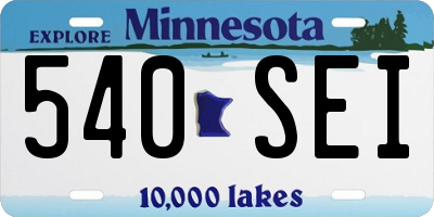 MN license plate 540SEI