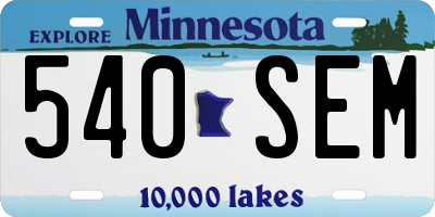 MN license plate 540SEM