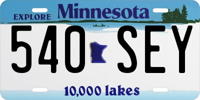 MN license plate 540SEY