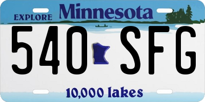 MN license plate 540SFG