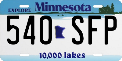 MN license plate 540SFP