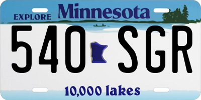 MN license plate 540SGR