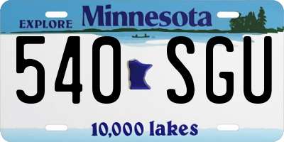 MN license plate 540SGU