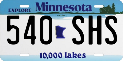 MN license plate 540SHS
