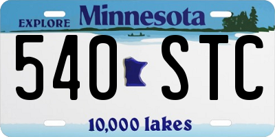 MN license plate 540STC
