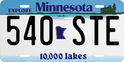 MN license plate 540STE