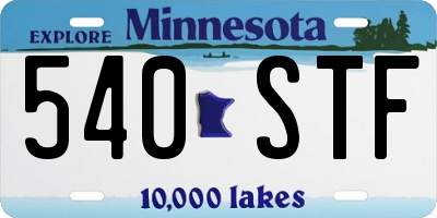 MN license plate 540STF