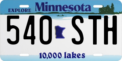 MN license plate 540STH