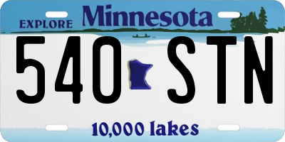MN license plate 540STN