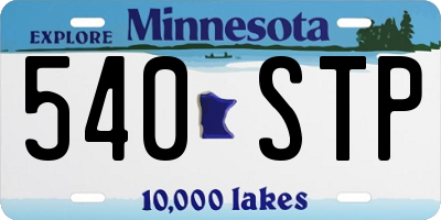 MN license plate 540STP
