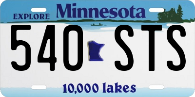 MN license plate 540STS