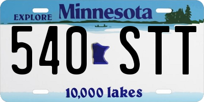 MN license plate 540STT